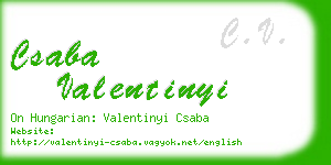 csaba valentinyi business card